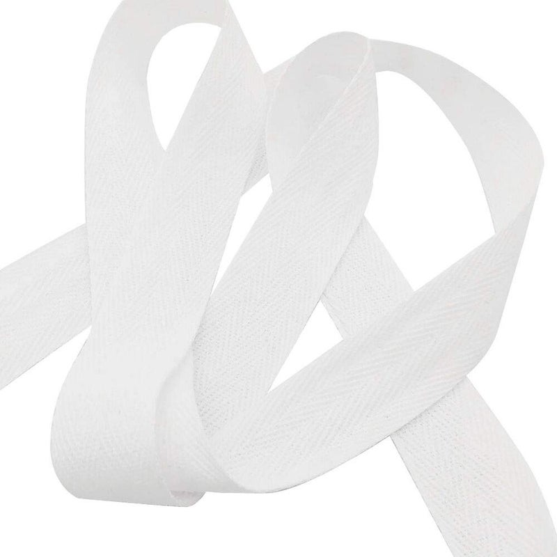 Abbaoww 50 Yards Cotton Twill Tape Ribbon 1/2 Inch, Soft Natural Webbing Tape Herringbone Tape for Sewing DIY Craft, White - Image 2